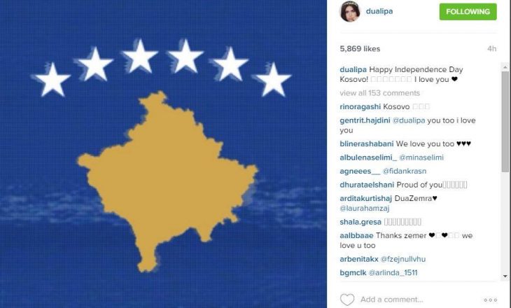Dua Lipa uron Kosovën