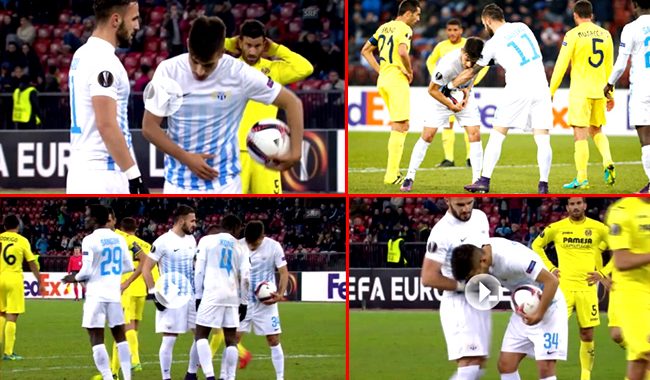 Zënka mes Sadikut dhe bashkëlojtarit për të goditur penaltinë (Video)