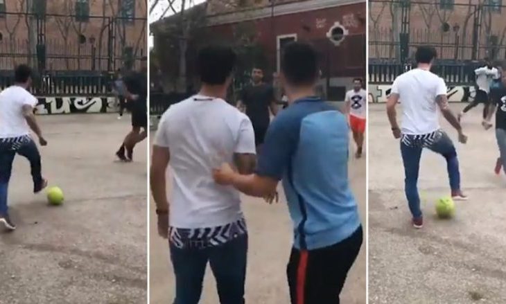 Isco luan futboll edhe me shokët e lagjes