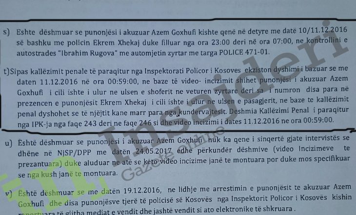 Dëshmitë për përfshirjen e policit në korrupsion